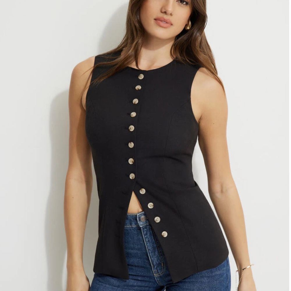 Dynamite Round Neck Flyaway Vest